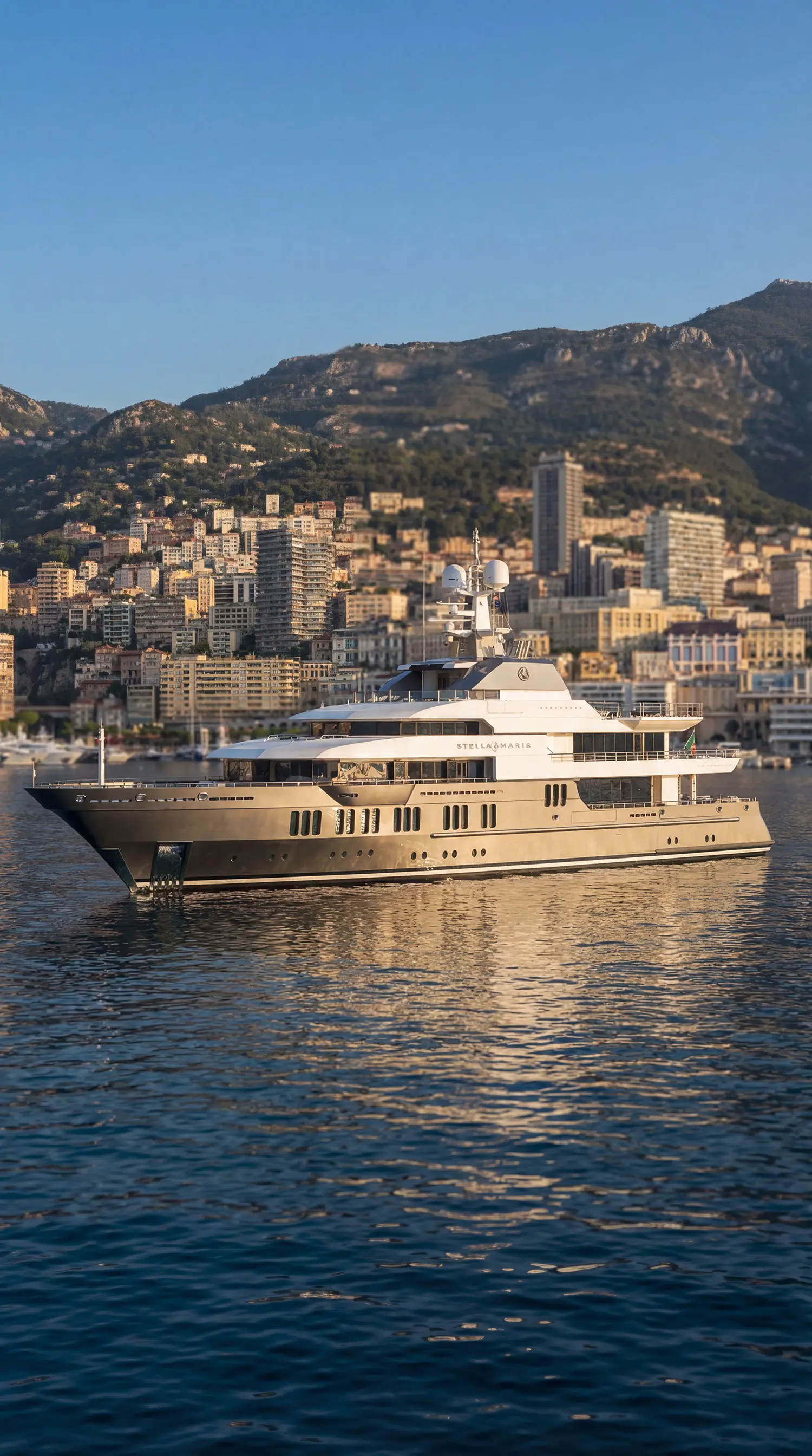 The Ultimate Superyacht moored in Monaco harbour